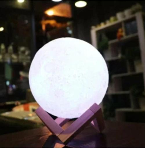 3D Standlı Ay Gece Lambası Dekoratif Küre Led Başucu Lambası