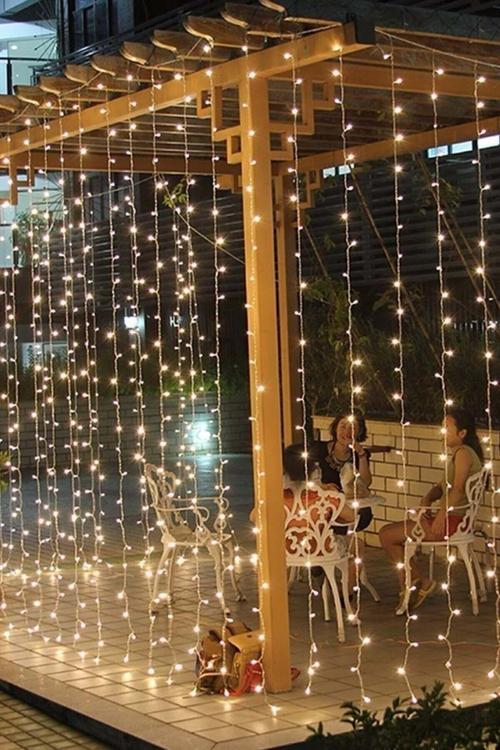 3X2 Metre Beyaz Saçaklı Dekoratif Amaçlı Perde Led