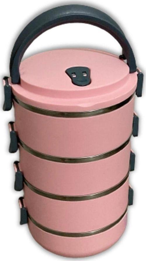 4 Katlı Pudra Pembe Sefer Tası Seti