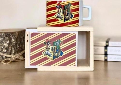 Beyaz Hogwarts Tasarımlı Kutulu Kupa