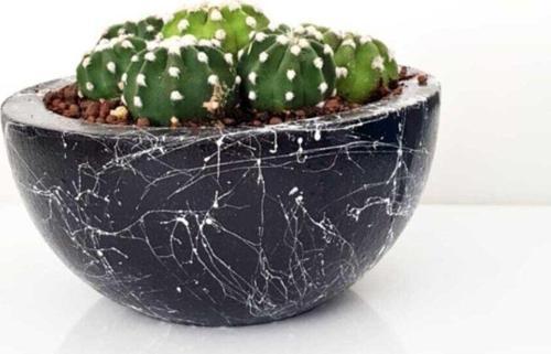 Dekoratif Siyah Oval Saksı