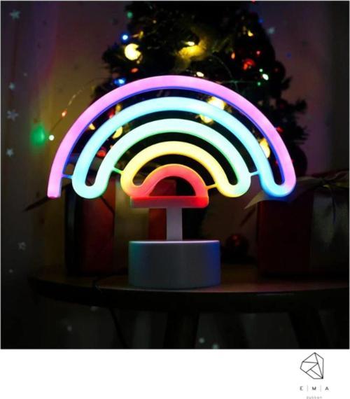 Gökkuşağı Tasarımlı Neon Led Masa Ve Gece Lambası