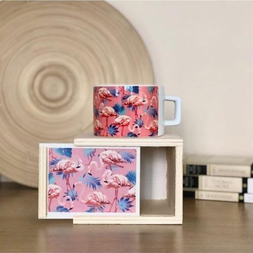 Flamingo Tasarımlı Kutulu Kupa Sürpriz Hediyeli
