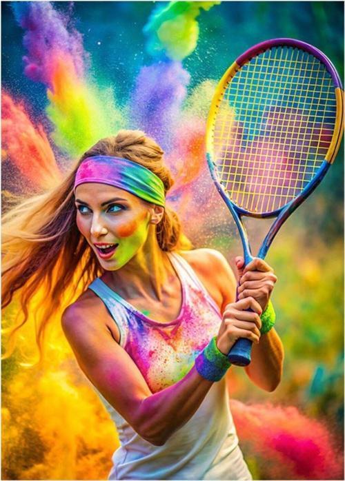 Tenis Temalı Mdf poster 35 cm x 50 cm