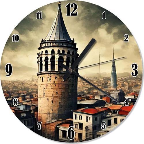 İstanbul Galata Kulesi Dekoratif Duvar Saati