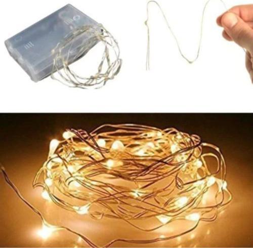 Led Işıklı Peri Tel Led 2 Metre Günışığı - Mandal Hediyeli