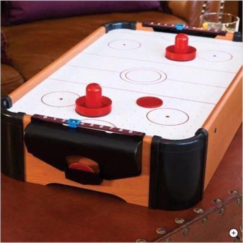 Mini Ahşap Air Hockey Masaüstü Oyunu Pilli Hava Hokeyi Masası