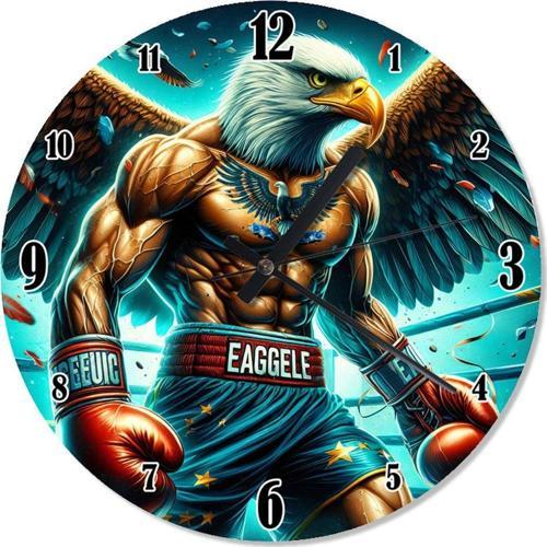 Boksör Kartal Sessiz Duvar Saati