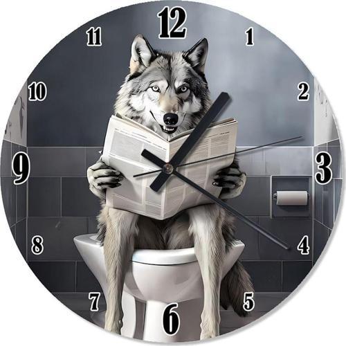 Tuvaletteki Bozkurt Dekoratif Duvar Saati