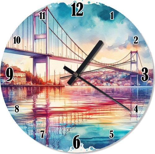 İstanbul Köprüsü Dekoratif Duvar Saati