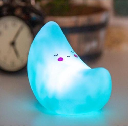 Silikon Ay Gece Lambası Led Işıklı Hediyelik - Mavi