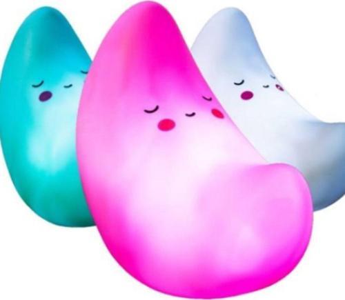 Silikon Ay Gece Lambası Led Işıklı Hediyelik - Pembe