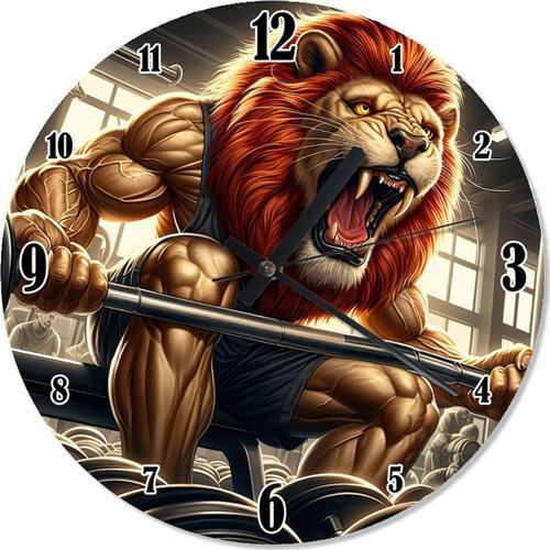 Halter Kaldıran Aslan Dekoratif Duvar Saati