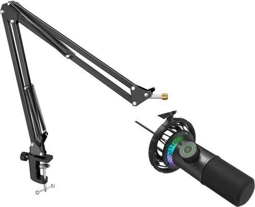 K658 Usb Mikrofon Rgb Yayıncı - Oyuncu Mikrofonu + Fifine Cs1 Masa Tipi Mikrofon Standı 35X35