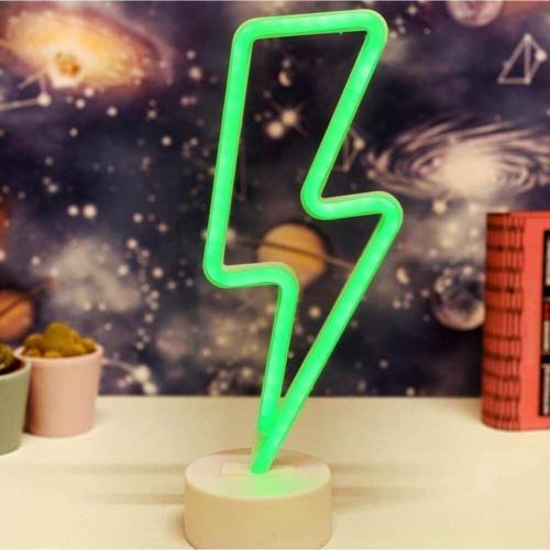 Yeşil Şimşek Model Neon Led Işıklı Masa Lambası Dekoratif Aydınlatma Gece Lambası