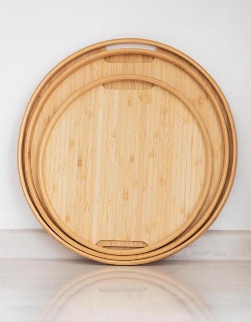 3 Lü Yuvarlak Bambu Tepsi Seti KAP-1429