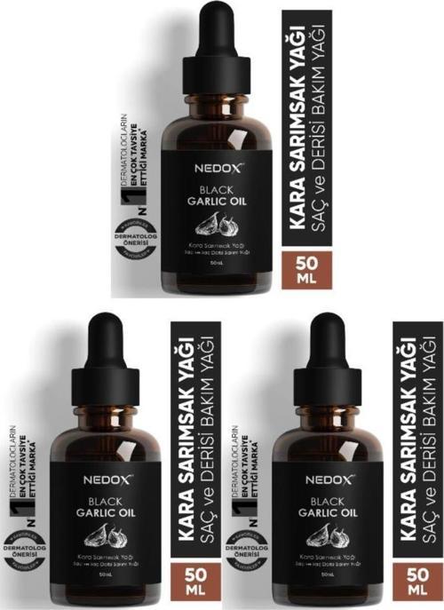 3 Adet Aşırı Yıpranmış Ve Dökülen Saçlara Özel Kara Sarımsak Yağı 50 Ml