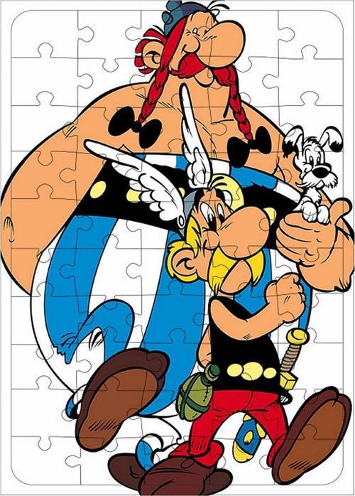 Ahşap Mdf Puzzle Yapboz Asterix Obelix İdefix 50 Parça 35 x 50 cm