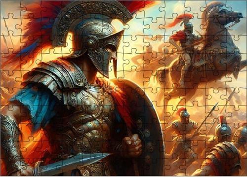 Ahşap Mdf Puzzle Yapboz Savaşan Romalı Askerler 120 Parça 25 x 35 cm