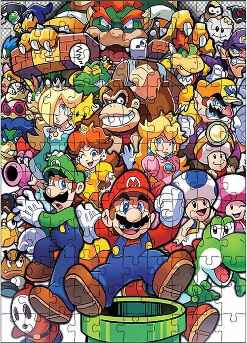 Ahşap Mdf Puzzle Yapboz Süper Mario Ve Arkadaşları 120 Parça 25 x 35 cm