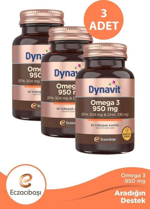Omega 3 950 mg 30 Yumuşak Kapsül 3 Adet