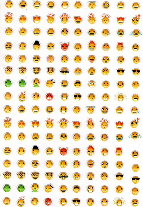 Sticker Kabartmalı A4 Boyutunda Stiker Defter, Planlayıcı Etiket-(lim514) - Minik Emojiler