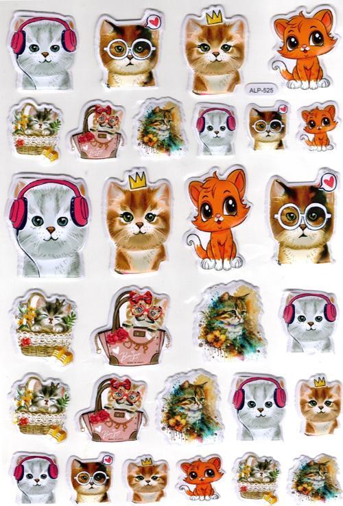 Sticker Kabartmalı A4 Boyutunda Stiker Defter, Planlayıcı Etiket-(lim525) - Kedi Çıkartma