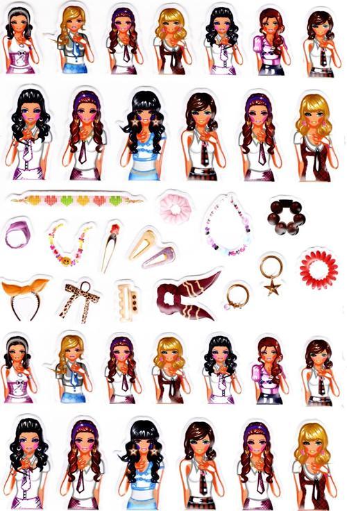 Sticker Kabartmalı A4 Boyutunda Stiker Defter, Planlayıcı Etiket-(lim528) - Model Kızlar
