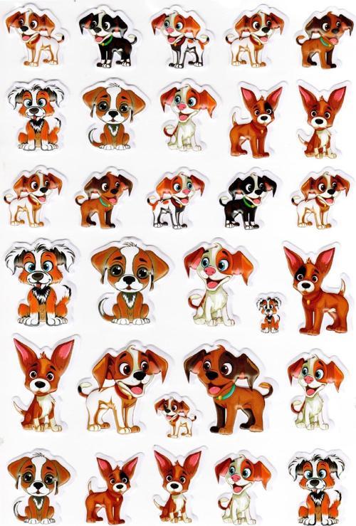 Sticker Kabartmalı A4 Boyutunda Stiker Defter, Planlayıcı Etiket-(lim537) - Şirin Köpekler