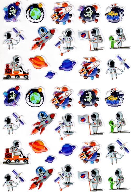 Sticker Kabartmalı A4 Boyutunda Stiker Defter, Planlayıcı Etiket-(lim538) - Astronot