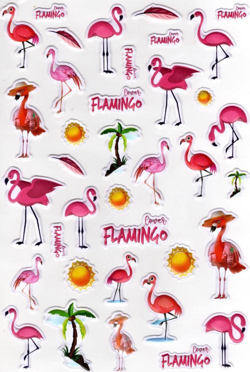 Sticker Kabartmalı A4 Boyutunda Stiker Defter, Planlayıcı Etiket-(lim551) - Flamingo 