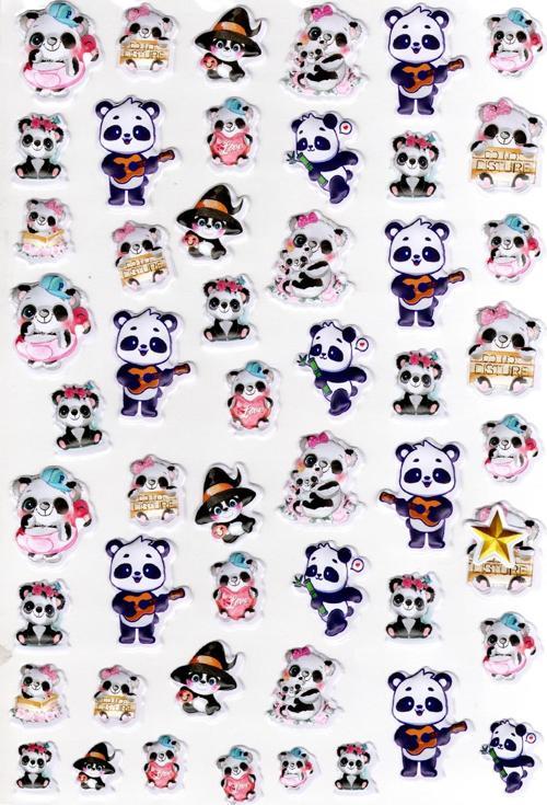 Sticker Kabartmalı A4 Boyutunda Stiker Defter, Planlayıcı Etiket-(lim556) - Eğlenceli Panda