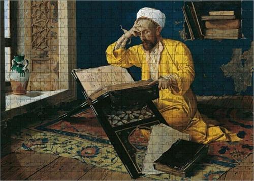 Ahşap Mdf Puzzle Yapboz Kuran Okuyan Adam 500 Parça 50 x 70 cm