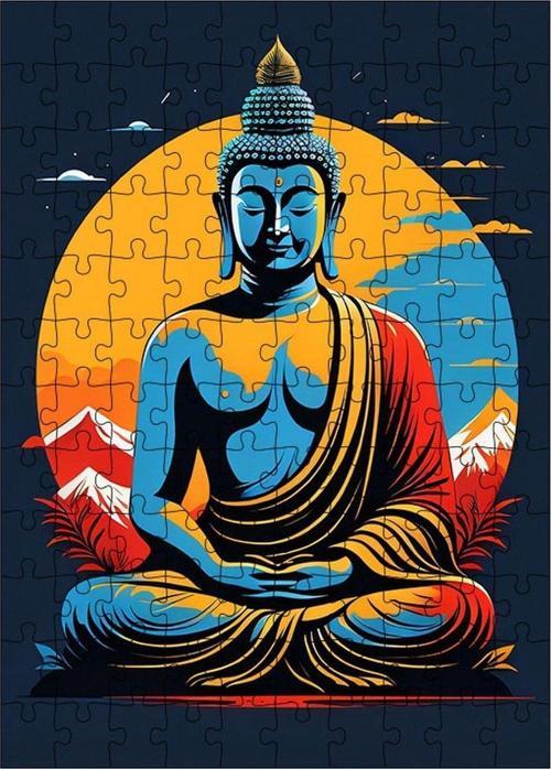 Ahşap Mdf Puzzle Yapboz Buddha Ve Doğa 120 Parça 25 x 35 cm