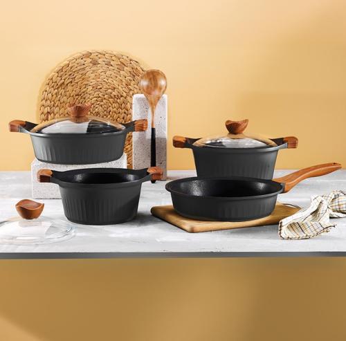 Lincoln 7 Parça Tencere Seti Siyah