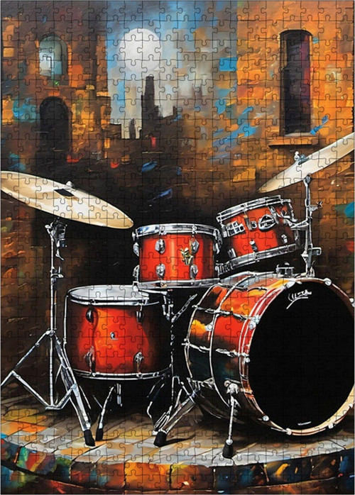 Ahşap Mdf Puzzle Yapboz Bateri Seti 500 Parça 50 x 70 cm