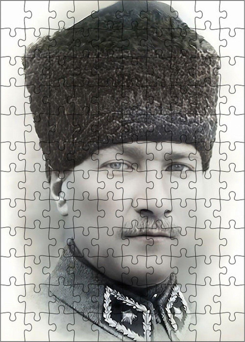 Ahşap Mdf Puzzle Yapboz Mustafa Kemal Atatürk 120 Parça 25 x 35 cm