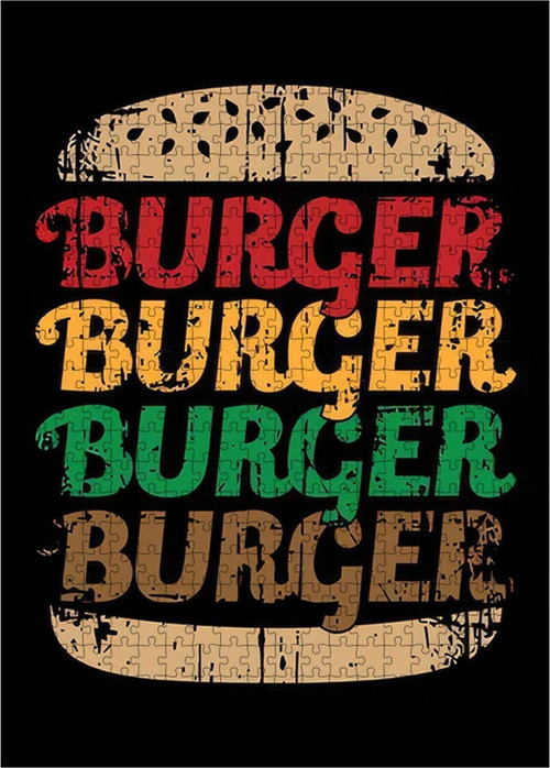 Ahşap Mdf Puzzle Yapboz Hamburger Temalı 500 Parça 50 x 70 cm