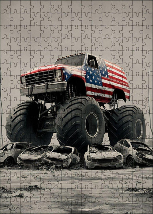 Ahşap Mdf Puzzle Yapboz Bigfoot Dev Araba 255 Parça 35 x 50 cm