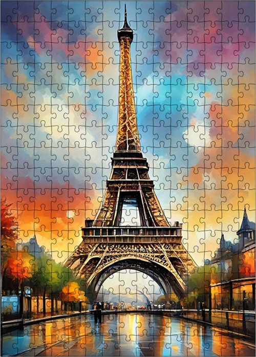 Ahşap Mdf Puzzle Yapboz Paris Eyfel Kulesi 255 Parça 35 x 50 cm