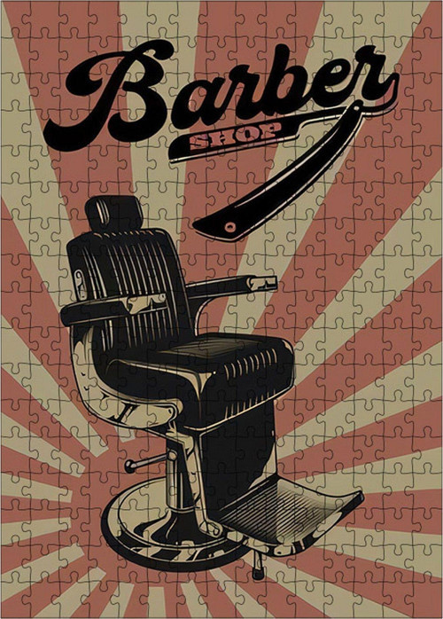 Ahşap Mdf Puzzle Yapboz Berber Temalı 255 Parça 35 x 50 cm