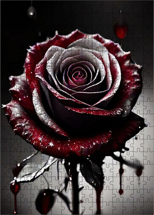 Ahşap Mdf Puzzle Yapboz Kanlı Gül 255 Parça 35 x 50 cm