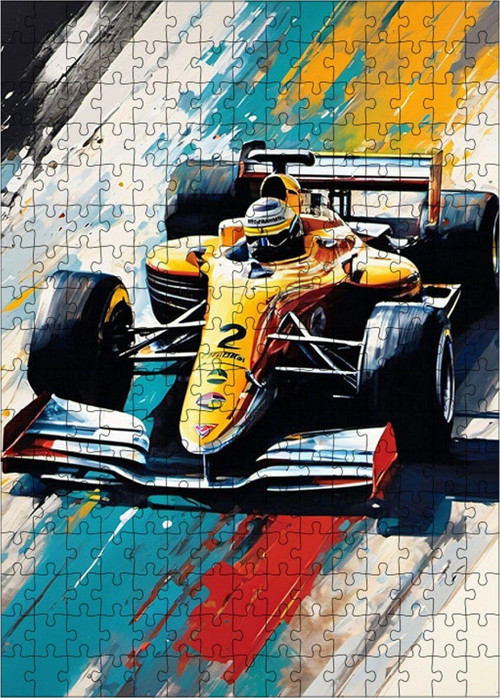 Ahşap Mdf Puzzle Yapboz Retro Formula 1 255 Parça 35 x 50 cm