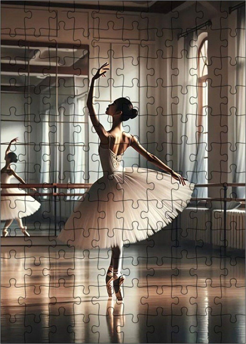 Ahşap Mdf Puzzle Yapboz Balerin Ve Ayna 120 Parça 25 x 35 cm