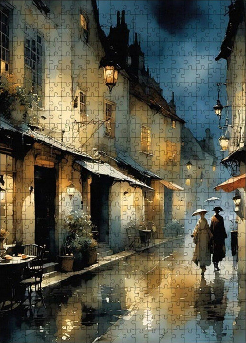 Ahşap Mdf Puzzle Yapboz Soyut Şehir 500 Parça 50 x 70 cm
