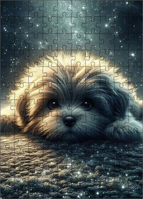 Ahşap Mdf Puzzle Yapboz Sevimli Köpek 120 Parça 25 x 35 cm