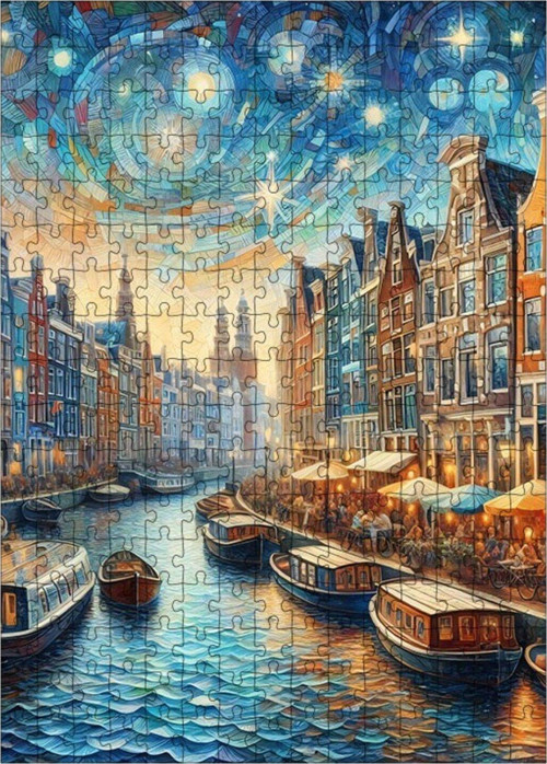 Ahşap Mdf Puzzle Yapboz Amsterdam Evleri 255 Parça 35 x 50 cm