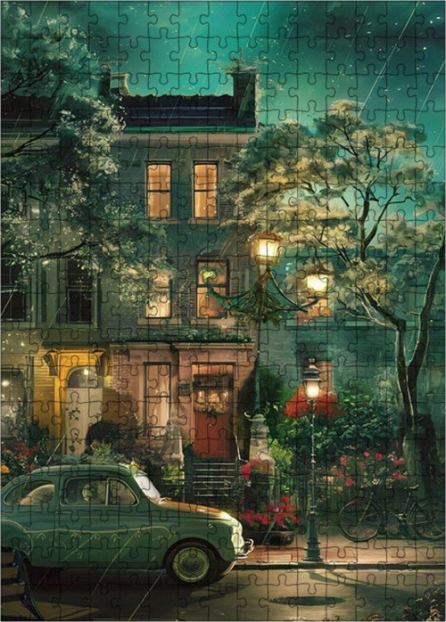 Ahşap Mdf Puzzle Yapboz Retro Ev 255 Parça 35 x 50 cm