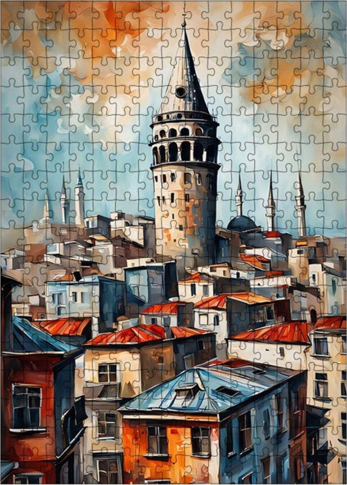 Ahşap Mdf Puzzle Yapboz Galata Kulesi 255 Parça 35 x 50 cm