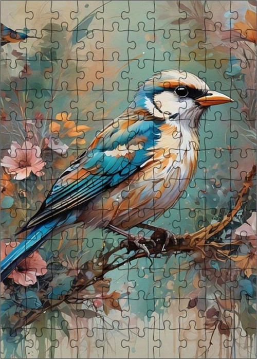 Ahşap Mdf Puzzle Yapboz Daldaki Serçe 120 Parça 25 x 35 cm